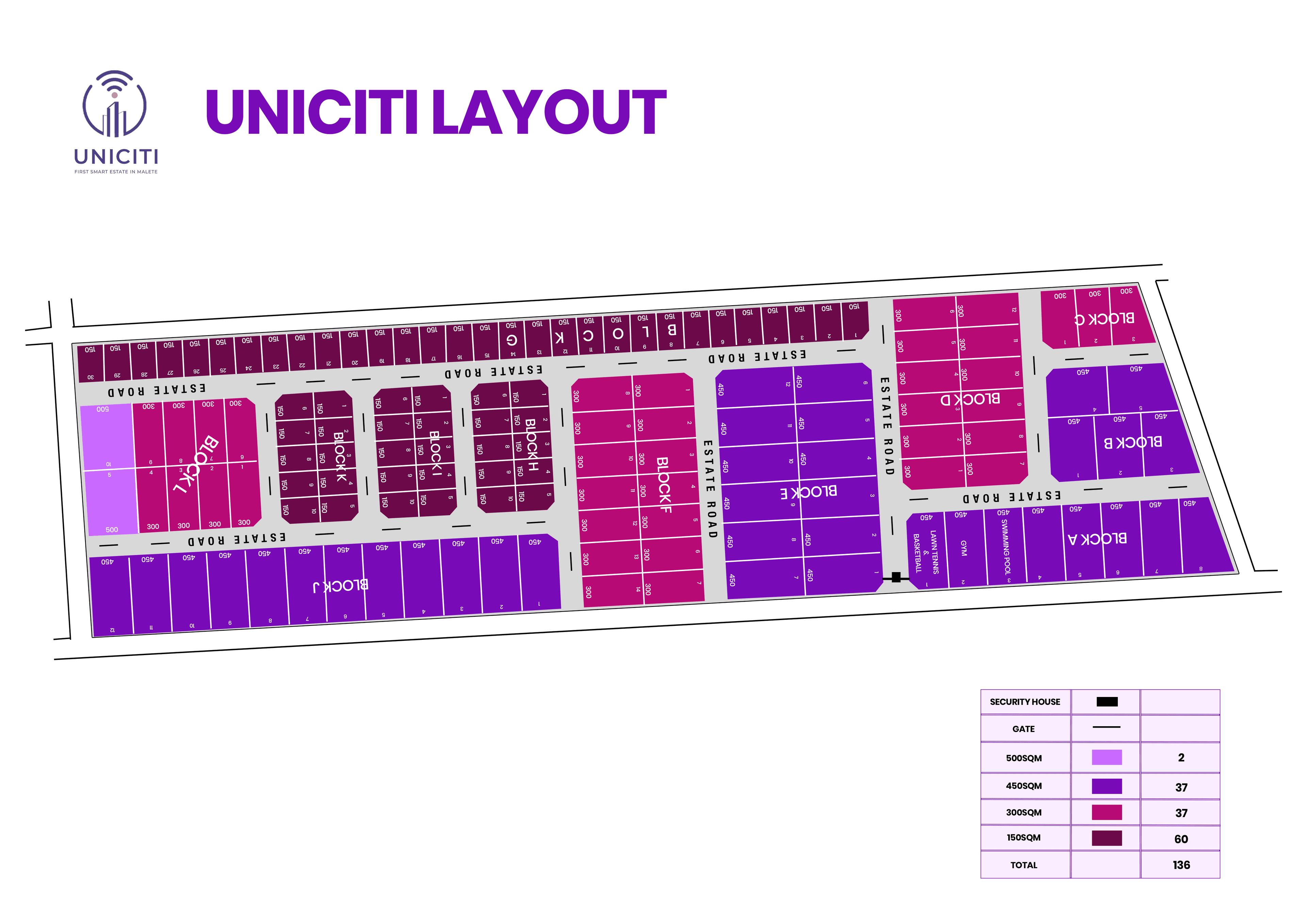 UNICITI estate layout map